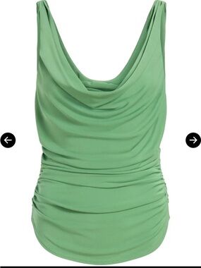 cinq à sept Sage Green Draped Sleeveless Top